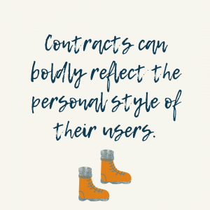 Text Contracts can boldly reflect the personal style of their users - Something Simple First Legal Design Blog