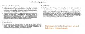 Excerpt from subcontracting agreement